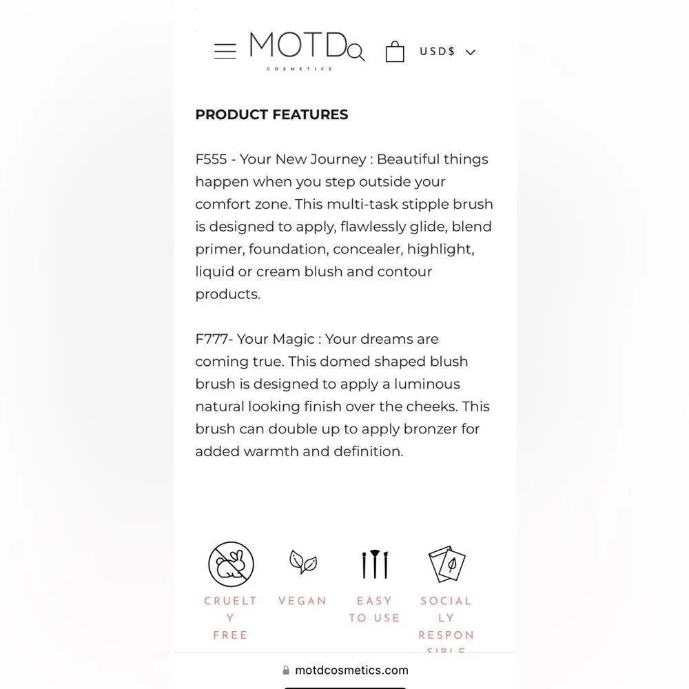 MOTD Cosmetics ::: Manifest brush set NEW